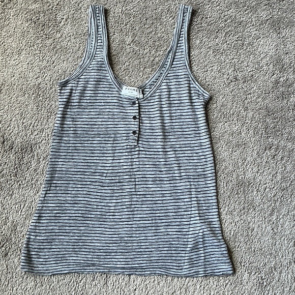 Frame Le Henley stripe tank top - Picture 1 of 3